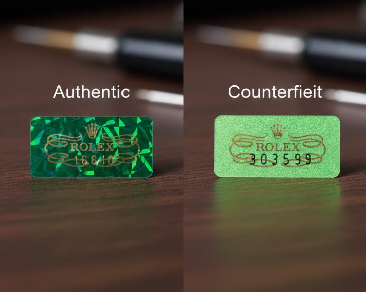 ロレックスの緑シールの違いで偽物を見分けるポイント